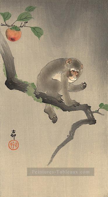singe sur l’arbre Ohara KOSON Shin Hanga Peintures à l'huile